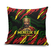 Menelik II Pillow Cover with Lion of Adwa Title, Battle of Adwa 1896 Graphic and Bold Pan-African - Wonder Print Shop