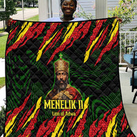 Menelik II Quilt with Lion of Adwa Title, Battle of Adwa 1896 Graphic and Bold Pan-African - Wonder Print Shop
