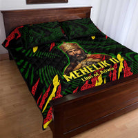 Menelik II Quilt Bed Set with Lion of Adwa Title, Battle of Adwa 1896 Graphic and Bold Pan-African - Wonder Print Shop