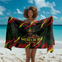 Menelik II Sarong with Lion of Adwa Title, Battle of Adwa 1896 Graphic and Bold Pan-African - Wonder Print Shop
