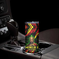 Menelik II Skinny Tumbler with Lion of Adwa Title, Battle of Adwa 1896 Graphic and Bold Pan-African - Wonder Print Shop