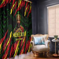 Menelik II Window Curtain with Lion of Adwa Title, Battle of Adwa 1896 Graphic and Bold Pan-African - Wonder Print Shop