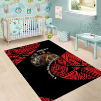 Menelik II Area Rug with Adwa Victory Map, Africa Defeated an Empire Text and Red Geometric - Wonder Print Shop