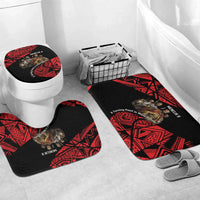 Menelik II Bathroom Set with Adwa Victory Map, Africa Defeated an Empire Text and Red Geometric - Wonder Print Shop