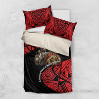 Menelik II Bedding Set with Adwa Victory Map, Africa Defeated an Empire Text and Red Geometric - Wonder Print Shop