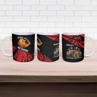 Menelik II Ceramic Mug with Adwa Victory Map, Africa Defeated an Empire Text and Red Geometric - Wonder Print Shop
