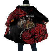 Menelik II Cloak with Adwa Victory Map, Africa Defeated an Empire Text and Red Geometric - Wonder Print Shop