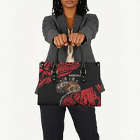 Menelik II Leather Bag with Adwa Victory Map, Africa Defeated an Empire Text and Red Geometric - Wonder Print Shop