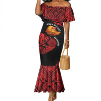 Menelik II Mermaid Dress with Adwa Victory Map, Africa Defeated an Empire Text and Red Geometric - Wonder Print Shop