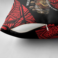 Menelik II Pillow Cover with Adwa Victory Map, Africa Defeated an Empire Text and Red Geometric - Wonder Print Shop