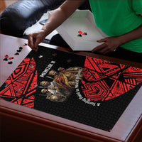 Menelik II Puzzle with Adwa Victory Map, Africa Defeated an Empire Text and Red Geometric - Wonder Print Shop