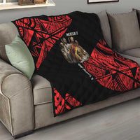 Menelik II Quilt with Adwa Victory Map, Africa Defeated an Empire Text and Red Geometric - Wonder Print Shop