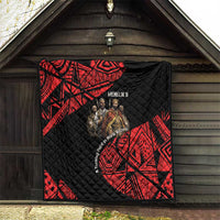 Menelik II Quilt with Adwa Victory Map, Africa Defeated an Empire Text and Red Geometric - Wonder Print Shop