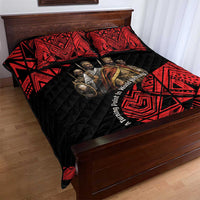 Menelik II Quilt Bed Set with Adwa Victory Map, Africa Defeated an Empire Text and Red Geometric - Wonder Print Shop