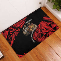 Menelik II Rubber Doormat with Adwa Victory Map, Africa Defeated an Empire Text and Red Geometric - Wonder Print Shop