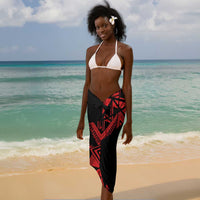 Menelik II Sarong with Adwa Victory Map, Africa Defeated an Empire Text and Red Geometric - Wonder Print Shop