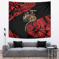 Menelik II Tapestry with Adwa Victory Map, Africa Defeated an Empire Text and Red Geometric - Wonder Print Shop