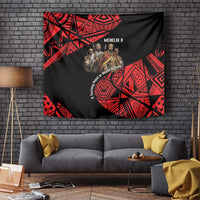 Menelik II Tapestry with Adwa Victory Map, Africa Defeated an Empire Text and Red Geometric - Wonder Print Shop