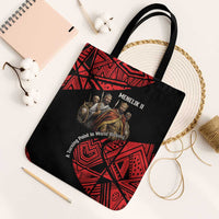 Menelik II Tote Bag with Adwa Victory Map, Africa Defeated an Empire Text and Red Geometric - Wonder Print Shop