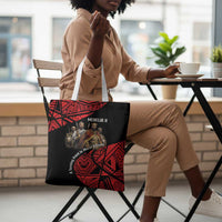 Menelik II Tote Bag with Adwa Victory Map, Africa Defeated an Empire Text and Red Geometric - Wonder Print Shop