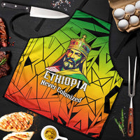 Menelik II Apron with Crowned Portrait, Ethiopia Never Colonized Text and Pan-African Abstract - Wonder Print Shop