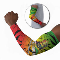 Menelik II Arm Sleeves with Crowned Portrait, Ethiopia Never Colonized Text and Pan-African Abstract - Wonder Print Shop