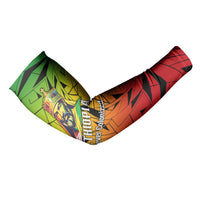 Menelik II Arm Sleeves with Crowned Portrait, Ethiopia Never Colonized Text and Pan-African Abstract - Wonder Print Shop