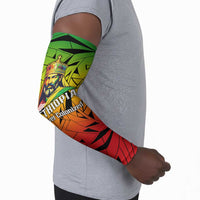 Menelik II Arm Sleeves with Crowned Portrait, Ethiopia Never Colonized Text and Pan-African Abstract - Wonder Print Shop