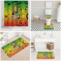 Menelik II Bathroom Set with Crowned Portrait, Ethiopia Never Colonized Text and Pan-African Abstract - Wonder Print Shop
