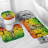 Menelik II Bathroom Set with Crowned Portrait, Ethiopia Never Colonized Text and Pan-African Abstract - Wonder Print Shop