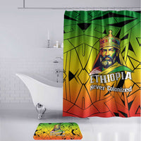 Menelik II Bathroom Set with Crowned Portrait, Ethiopia Never Colonized Text and Pan-African Abstract - Wonder Print Shop