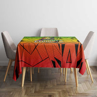 Menelik II Tablecloth with Crowned Portrait, Ethiopia Never Colonized Text and Pan-African Abstract - Wonder Print Shop