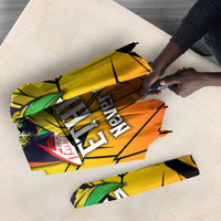 Menelik II Umbrella with Crowned Portrait, Ethiopia Never Colonized Text and Pan-African Abstract - Wonder Print Shop