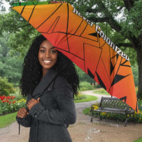 Menelik II Umbrella with Crowned Portrait, Ethiopia Never Colonized Text and Pan-African Abstract - Wonder Print Shop