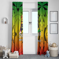 Menelik II Window Curtain with Crowned Portrait, Ethiopia Never Colonized Text and Pan-African Abstract - Wonder Print Shop