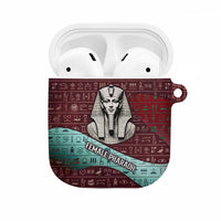 Hatshepsut AirPods Case with Pharaoh Bust Illustration, Female Pharaoh Title and Egyptian Hieroglyph - Wonder Print Shop