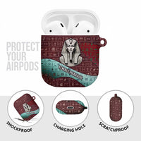 Hatshepsut AirPods Case with Pharaoh Bust Illustration, Female Pharaoh Title and Egyptian Hieroglyph - Wonder Print Shop
