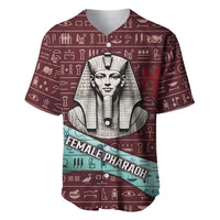 Hatshepsut Baseball Jersey with Pharaoh Bust Illustration, Female Pharaoh Title and Egyptian Hieroglyph - Wonder Print Shop