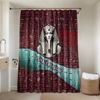 Hatshepsut Bathroom Set with Pharaoh Bust Illustration, Female Pharaoh Title and Egyptian Hieroglyph - Wonder Print Shop