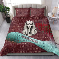 Hatshepsut Bedding Set with Pharaoh Bust Illustration, Female Pharaoh Title and Egyptian Hieroglyph - Wonder Print Shop