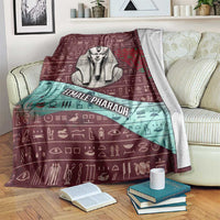 Hatshepsut Blanket with Pharaoh Bust Illustration, Female Pharaoh Title and Egyptian Hieroglyph - Wonder Print Shop
