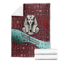 Hatshepsut Blanket with Pharaoh Bust Illustration, Female Pharaoh Title and Egyptian Hieroglyph - Wonder Print Shop