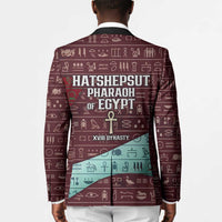 Hatshepsut Blazer with Pharaoh Bust Illustration, Female Pharaoh Title and Egyptian Hieroglyph - Wonder Print Shop