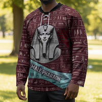 Hatshepsut Hockey Jersey with Pharaoh Bust Illustration, Female Pharaoh Title and Egyptian Hieroglyph - Wonder Print Shop