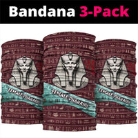 Hatshepsut Neck Gaiter with Pharaoh Bust Illustration, Female Pharaoh Title and Egyptian Hieroglyph - Wonder Print Shop