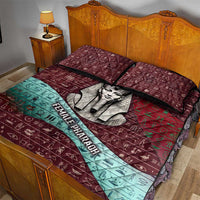 Hatshepsut Quilt Bed Set with Pharaoh Bust Illustration, Female Pharaoh Title and Egyptian Hieroglyph - Wonder Print Shop
