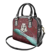 Hatshepsut Shoulder Handbag with Pharaoh Bust Illustration, Female Pharaoh Title and Egyptian Hieroglyph - Wonder Print Shop