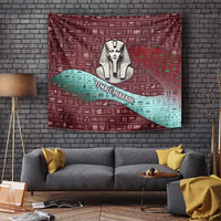 Hatshepsut Tapestry with Pharaoh Bust Illustration, Female Pharaoh Title and Egyptian Hieroglyph - Wonder Print Shop