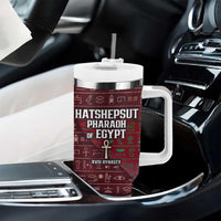 Hatshepsut Tumbler With Handle with Pharaoh Bust Illustration, Female Pharaoh Title and Egyptian Hieroglyph - Wonder Print Shop