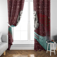 Hatshepsut Window Curtain with Pharaoh Bust Illustration, Female Pharaoh Title and Egyptian Hieroglyph - Wonder Print Shop